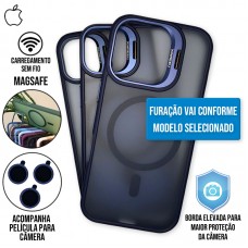 Capa iPhone 14 Pro Max - Metal Stand Fosca Magsafe Navy Blue